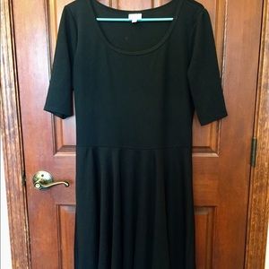 Lularoe Nicole Solid Black Dress XL